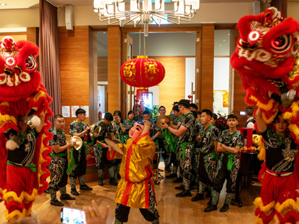 A number of people dressed up for the Lunar New Year.