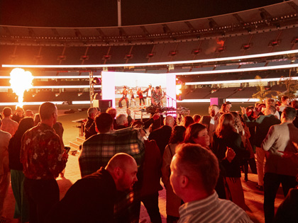 Live band playing at the MCG Turf dinner