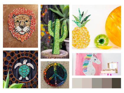 Several small images of items that have been tiled mosiac style.