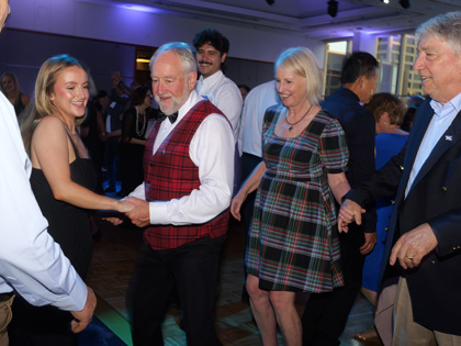 Members dancing at the Burns Night event