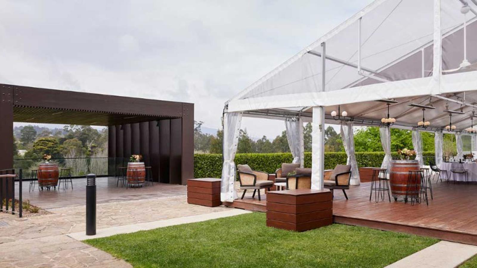 Grassed exterior area of the conservatory.