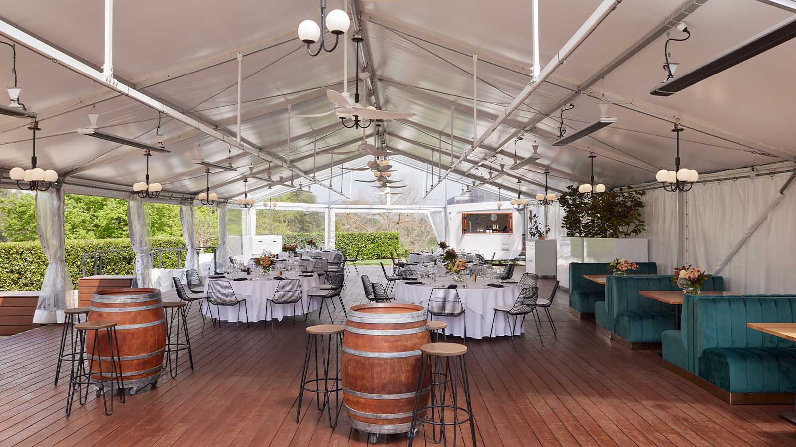 Outdoor grand conservatory a Healesville.