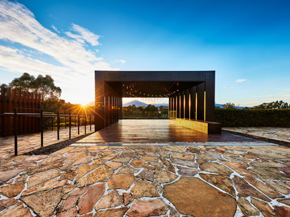 Healesville Gazebo front on view with a mountain in the distance