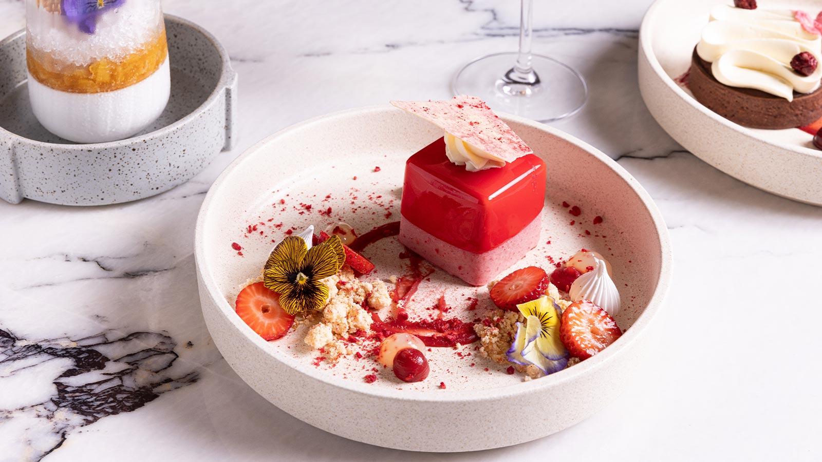 A vibrant dessert dish served at Banyalla restaurant.