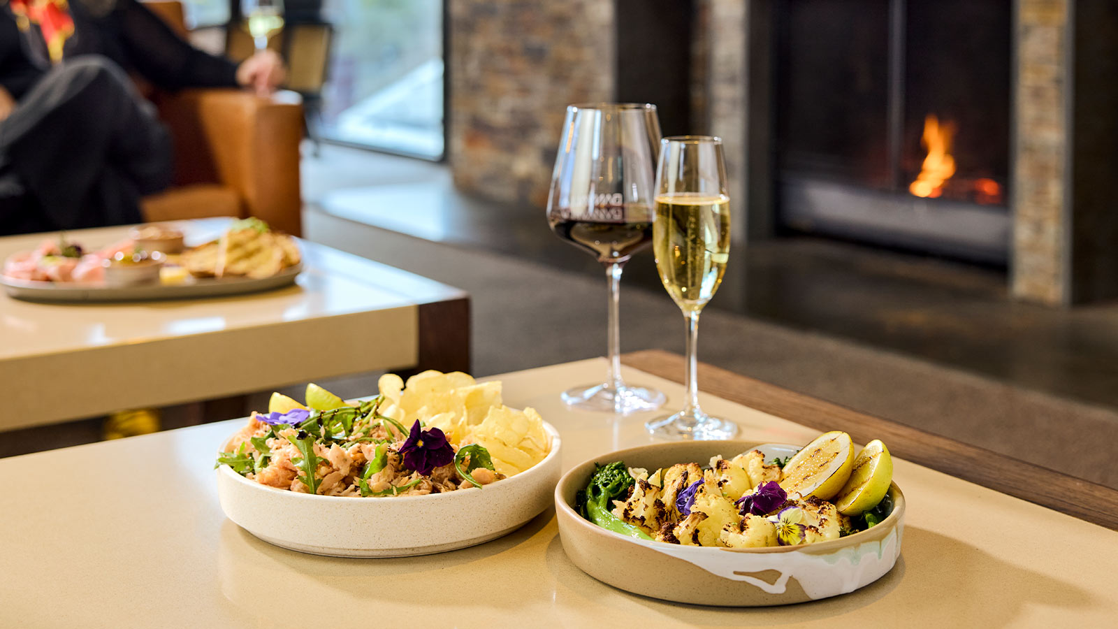 Two tapas dishes served in the members lounge of the Healesville Country Club.