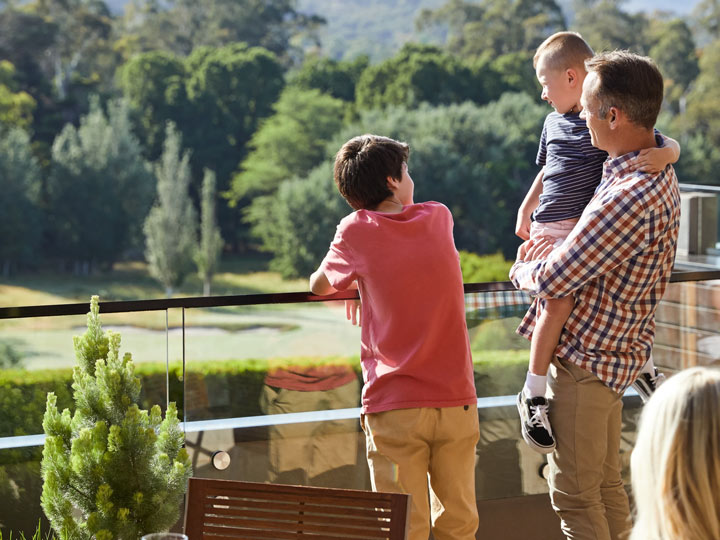 Family admiring the view at Healesville