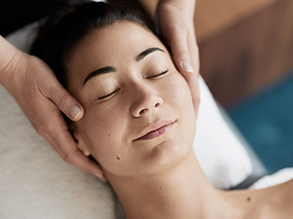 Person receiving a scalp massage at RACV Healesville Country Club & Resort's One Spa.