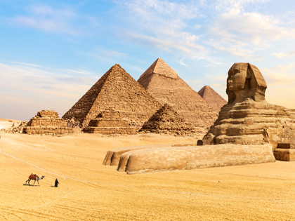 The pyramids of Giza. 