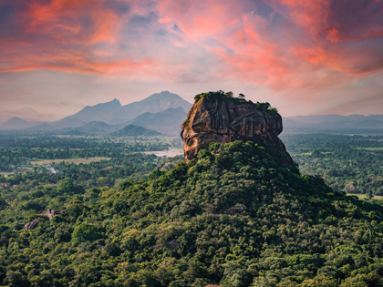 Landscape view of Sri Lanka at sunset