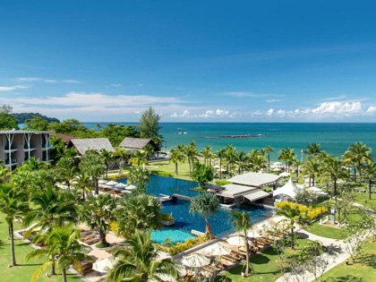 Aerial view of resort in Thailand