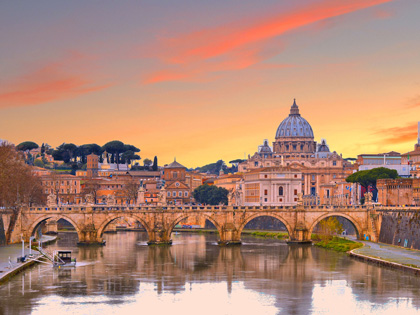 A colorful sunset in Italy.