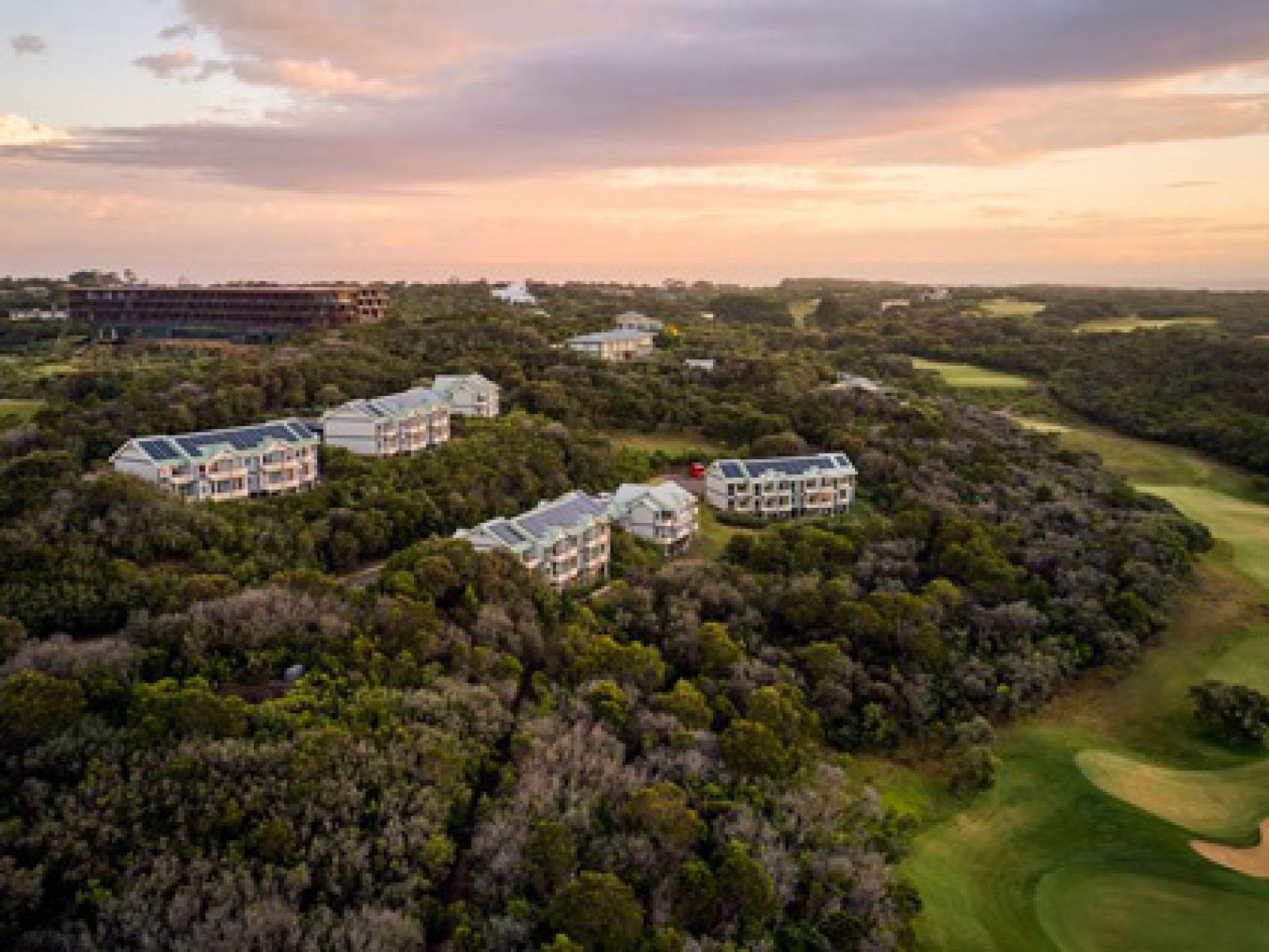 Drone image of the two bedroom villas at RACV Cape Schanck