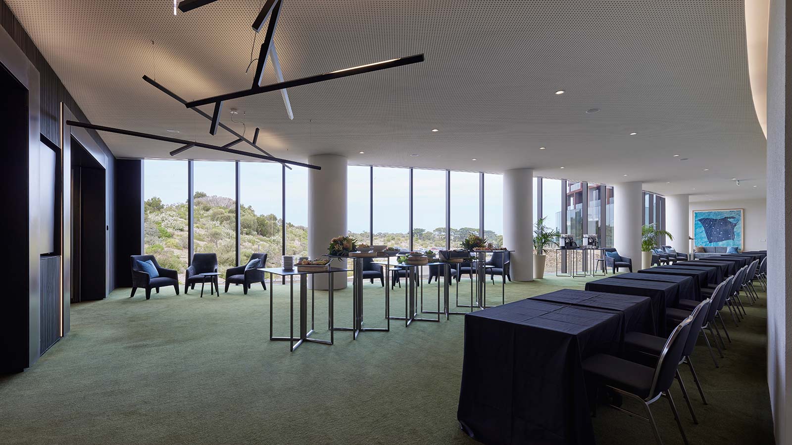 Great Southern Ballroom at RACV Cape Schanck Resort, set up informally.