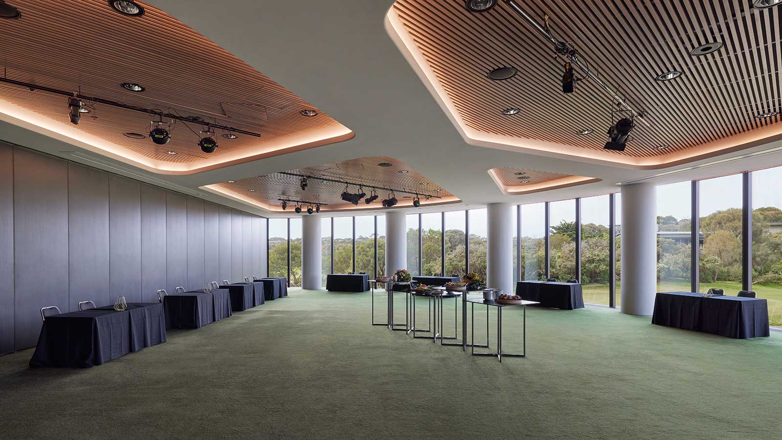 Great Southern Ballroom at RACV Cape Schanck Resort, set up informally.