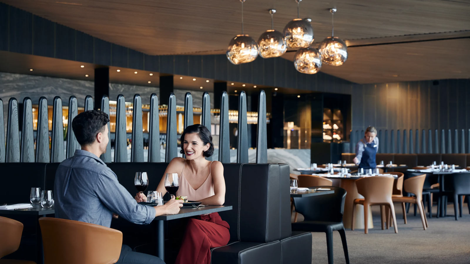 Couple having dinner together