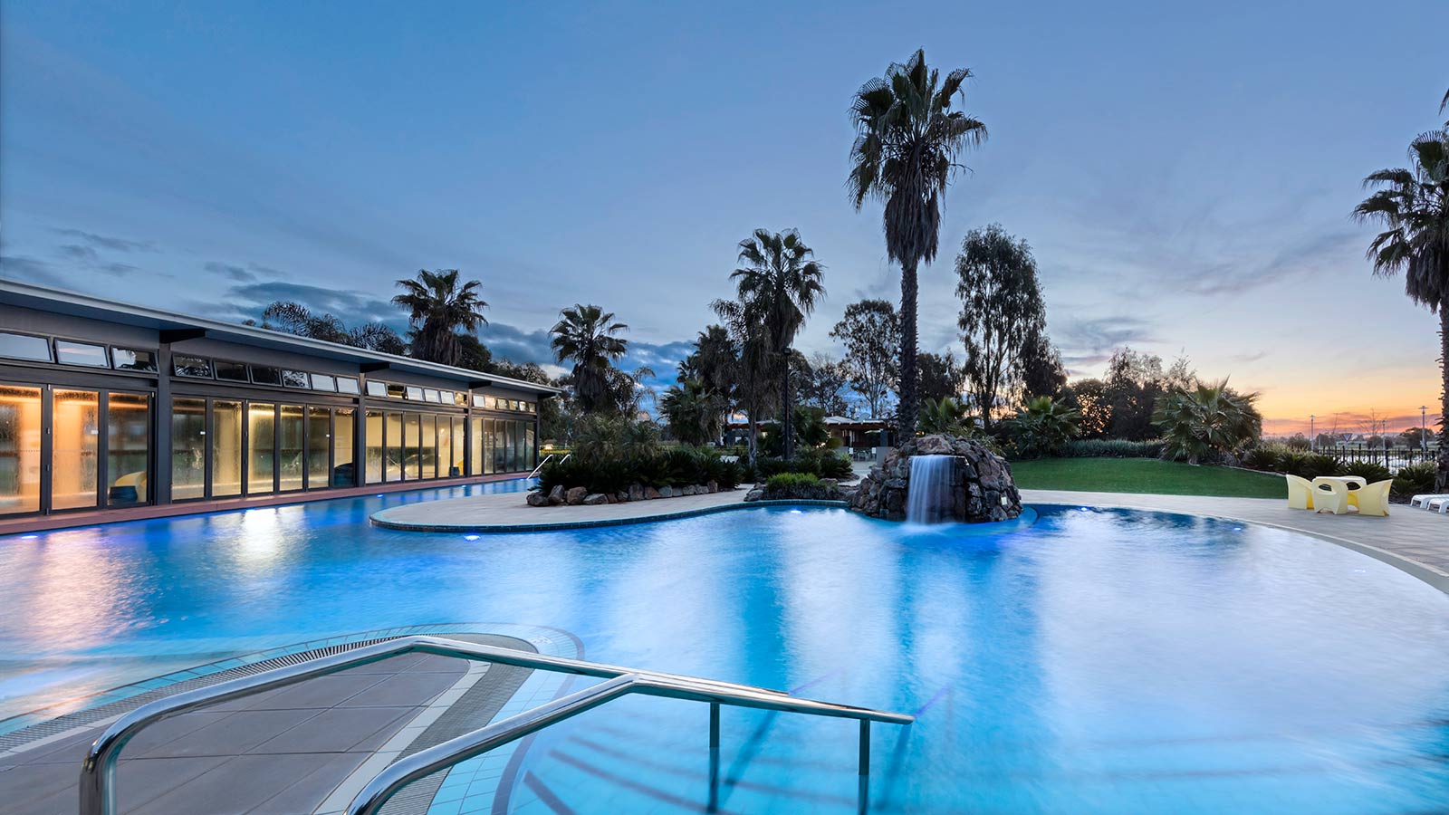 Outdoor pool at RACV Goldfields resort.