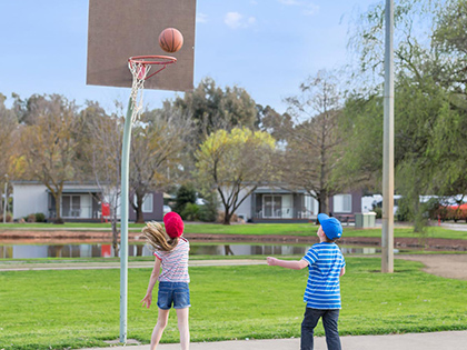 Hard court basketball court at RACV Cobram Resort.