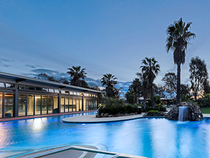 Outdoor pool at RACV Goldfields resort.