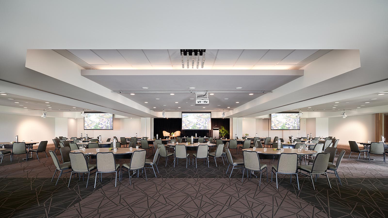 Grand Ballroom at RACV Goldfields Resort, set up cabaret style.