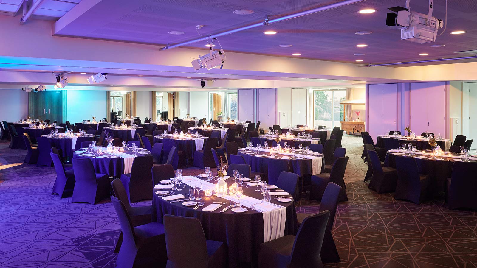 Grand Ballroom at RACV Goldfields Resort, set up banquet style.