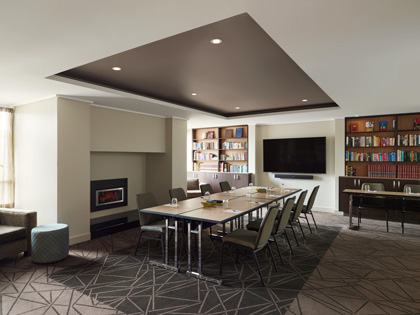 Candlebark library with a boardroom table