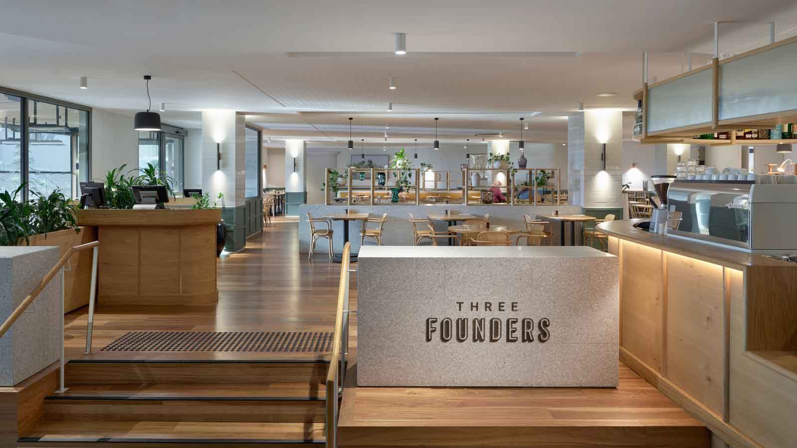 The entrance to the Three Founders restaurant at Goldfields.