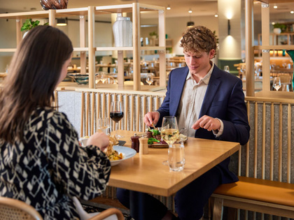 Couple eating a meal together