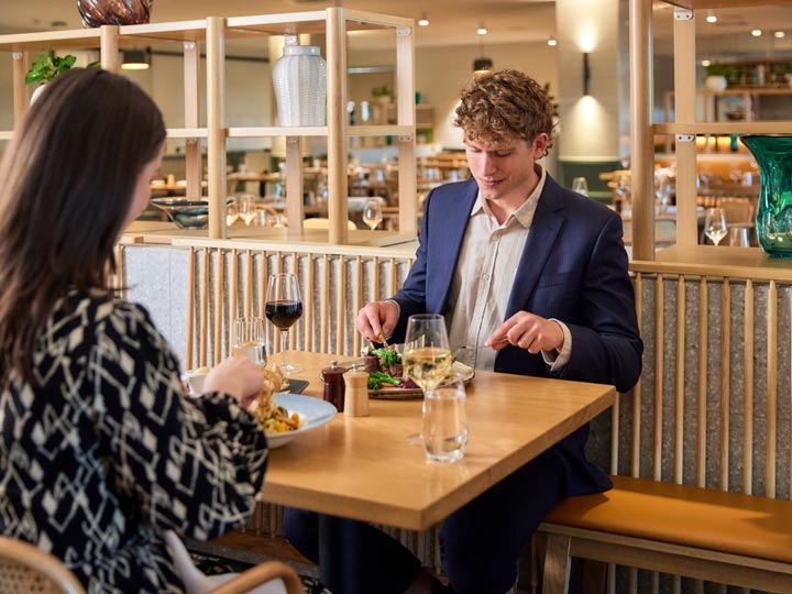 Couple eating a meal together