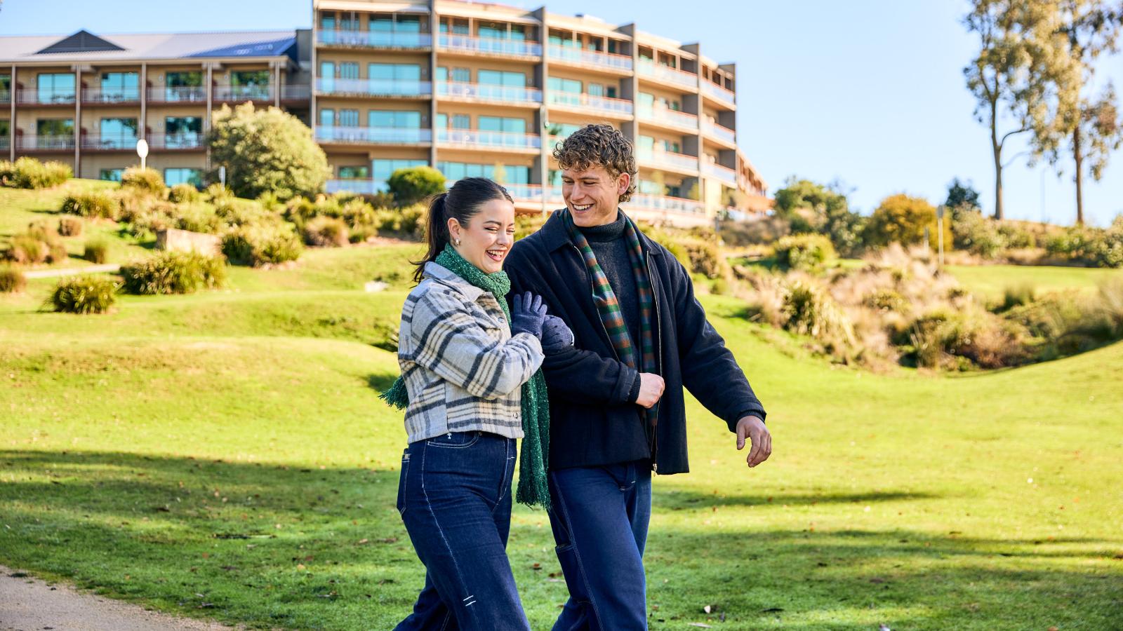 resort grounds couple