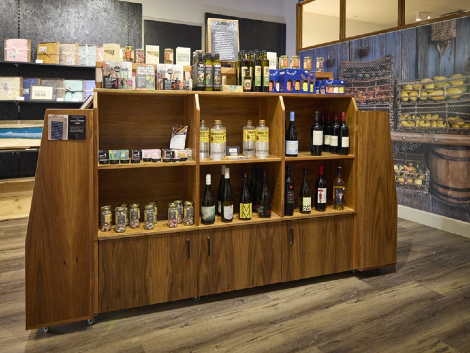 Shelf display at Urban Grocer store in RACV Goldfields