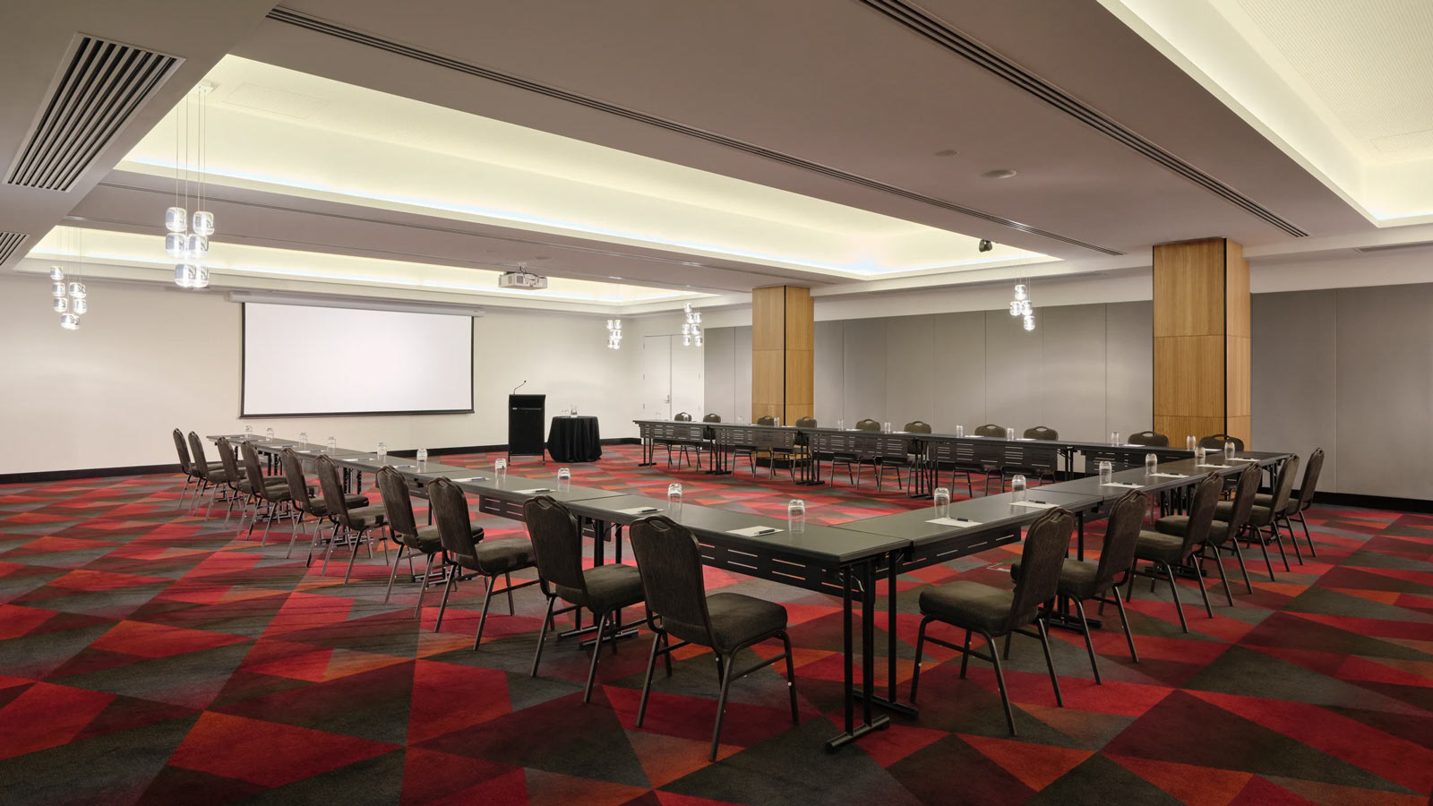 Collins room with a U shape set up