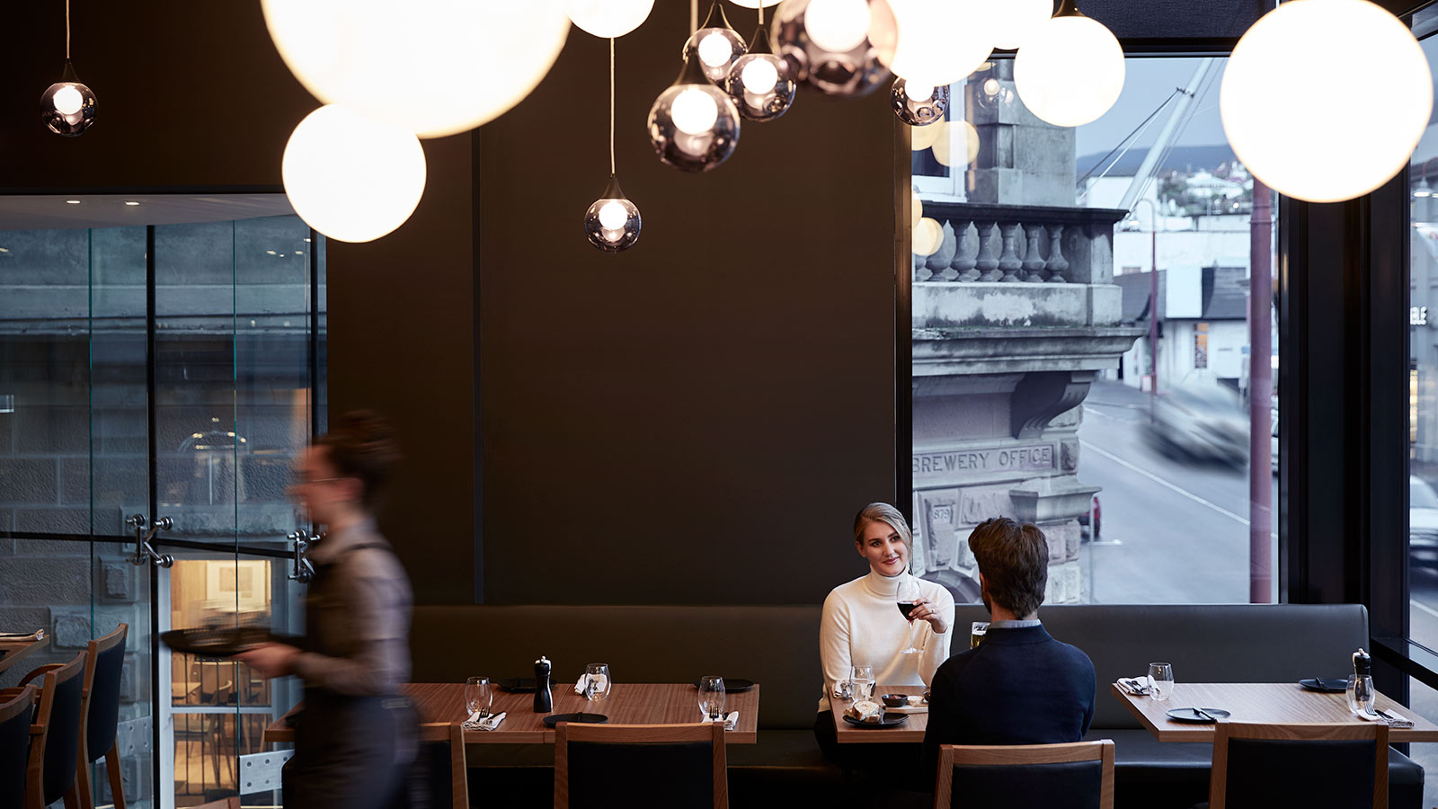 People eating at RACV's Hobart Hotel.