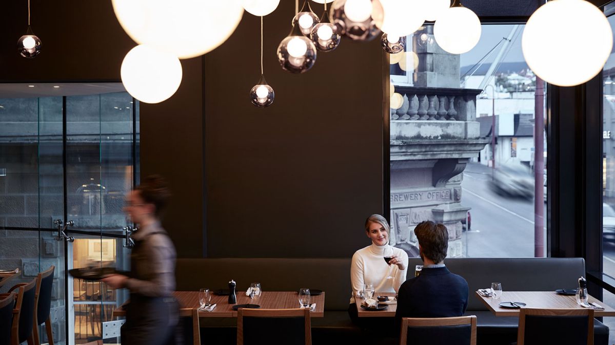 People eating at RACV's Hobart Hotel.