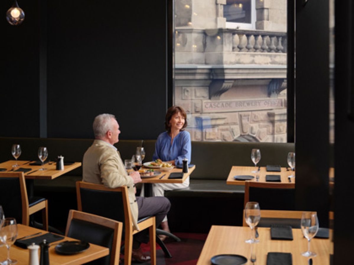Couple having a meal together at RACV Hobart Hotel