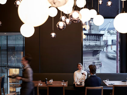 People eating at RACV's Hobart Hotel.