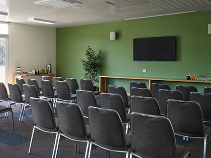 Recreation room at RACV Inverloch Resort, set up theatre style.