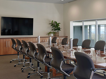 Warrain boardroom at RACV Inverloch Resort, set up boardroom style.