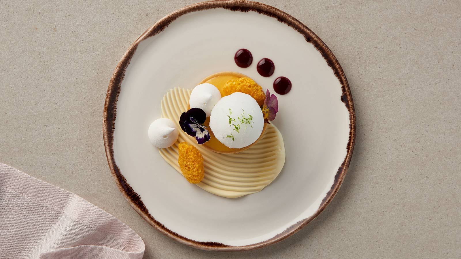 Plated dessert at Radius restaurant at RACV Inverloch Resort.