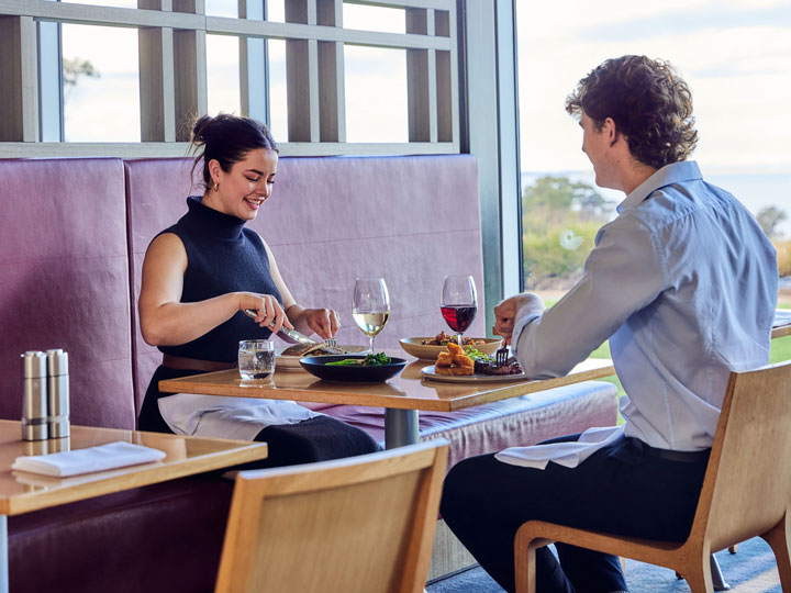 Couple eating a meal together 