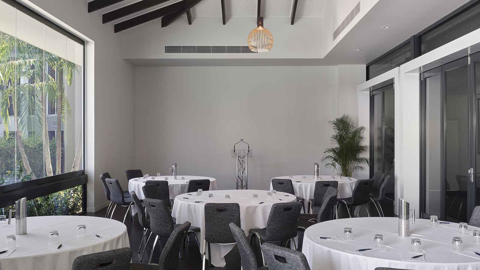 RACV Noosa Resort sound rooms set up cabaret style.