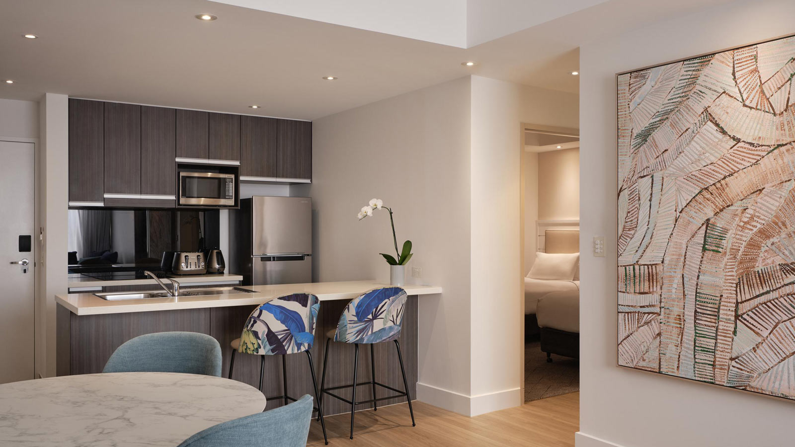 Kitchen in a two bedroom family studio