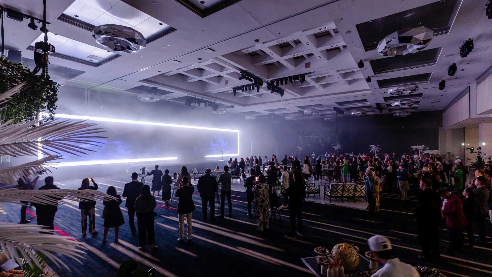 An event in place with lighting ans smoke at Royal Pines Resort.