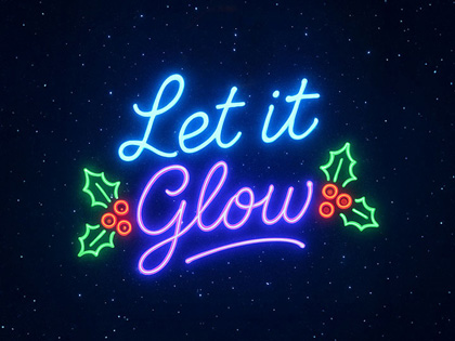 Christmas event Let it glow neon lighting.