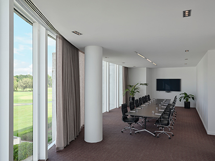 The Boardroom at RACV Royal Pines Resort, set up boardroom style.