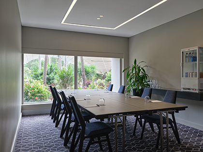 VIP Boardroom at RACV Royal Pines Resort, set up boardroom style.