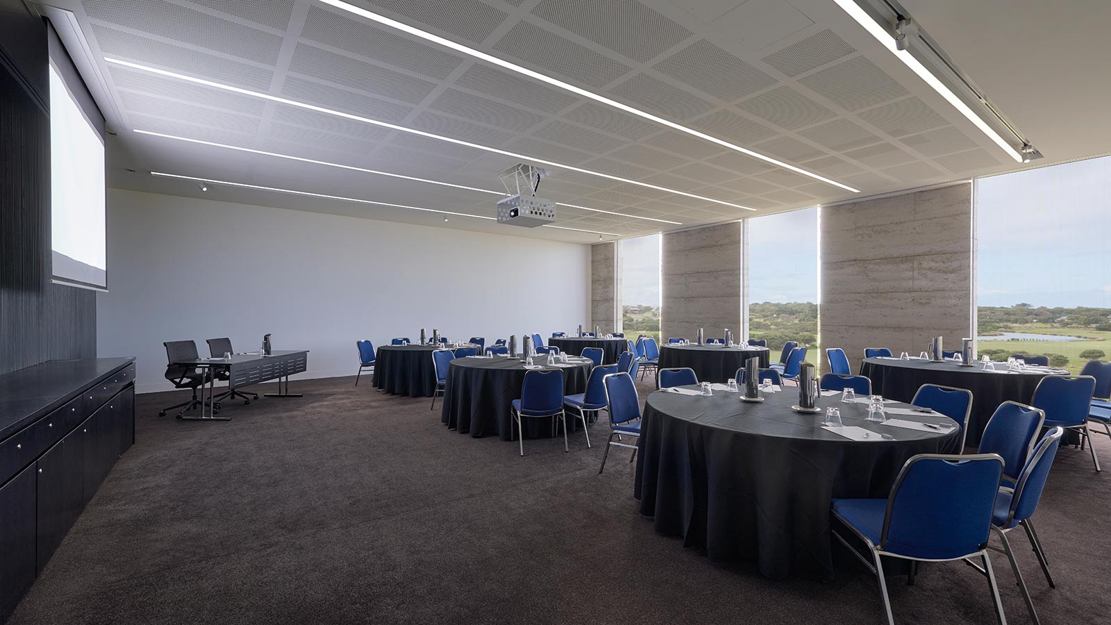 Zeally 1 room at RACV Torquay Resort, set up cabaret style.