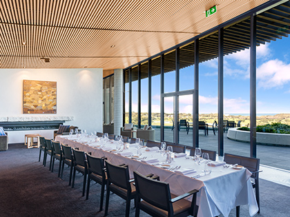 Springs Creek room at RACV Torquay Resort, set up boardroom style.