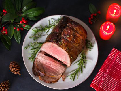 A roast meat carved and ready for lunch.
