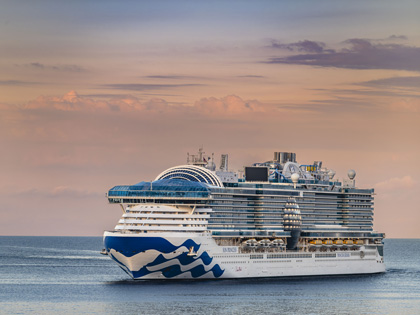 Princess cruise ship at sunset