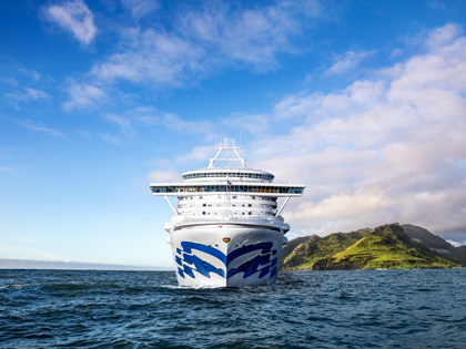 The front of a Princess cruise ship